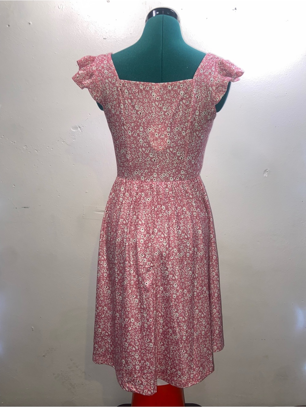 Naggoo Balletcore Barbiecore Cottagecore Chintz Pink Floral Square-Neck Sundress - Picture 3 of 5